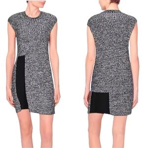 MM6 Maison Margiela Knit Ribbed Dress Sleeveless Two Tone Pullover Comfort Gray
